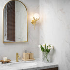 Ava Brass Alabaster Wall Lamp