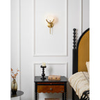 Ava Brass Alabaster Wall Lamp