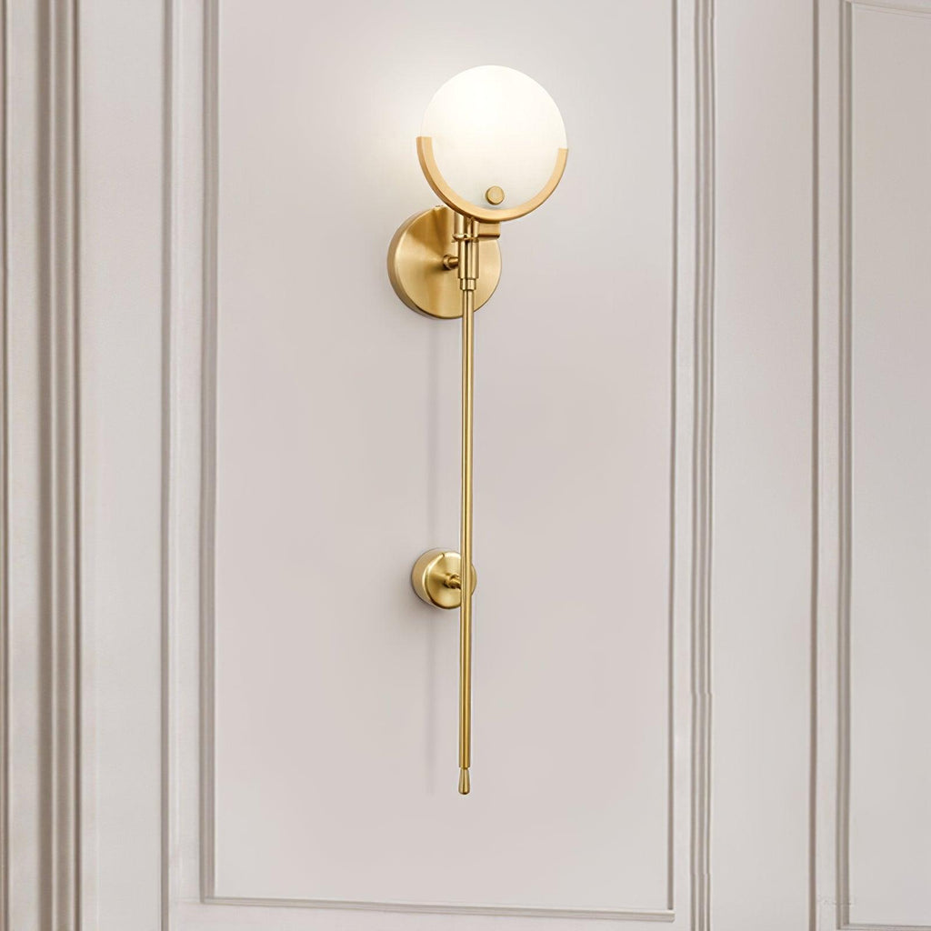 Ava Brass Alabaster Wall Lamp