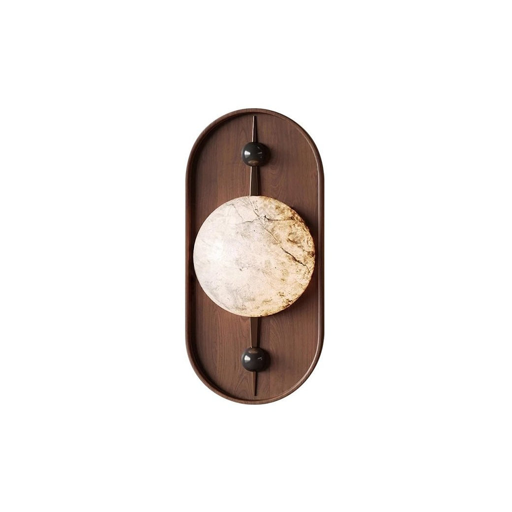 Bezel Alabaster Plug-in Wall Lamp