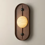 Bezel Alabaster Plug-in Wall Lamp
