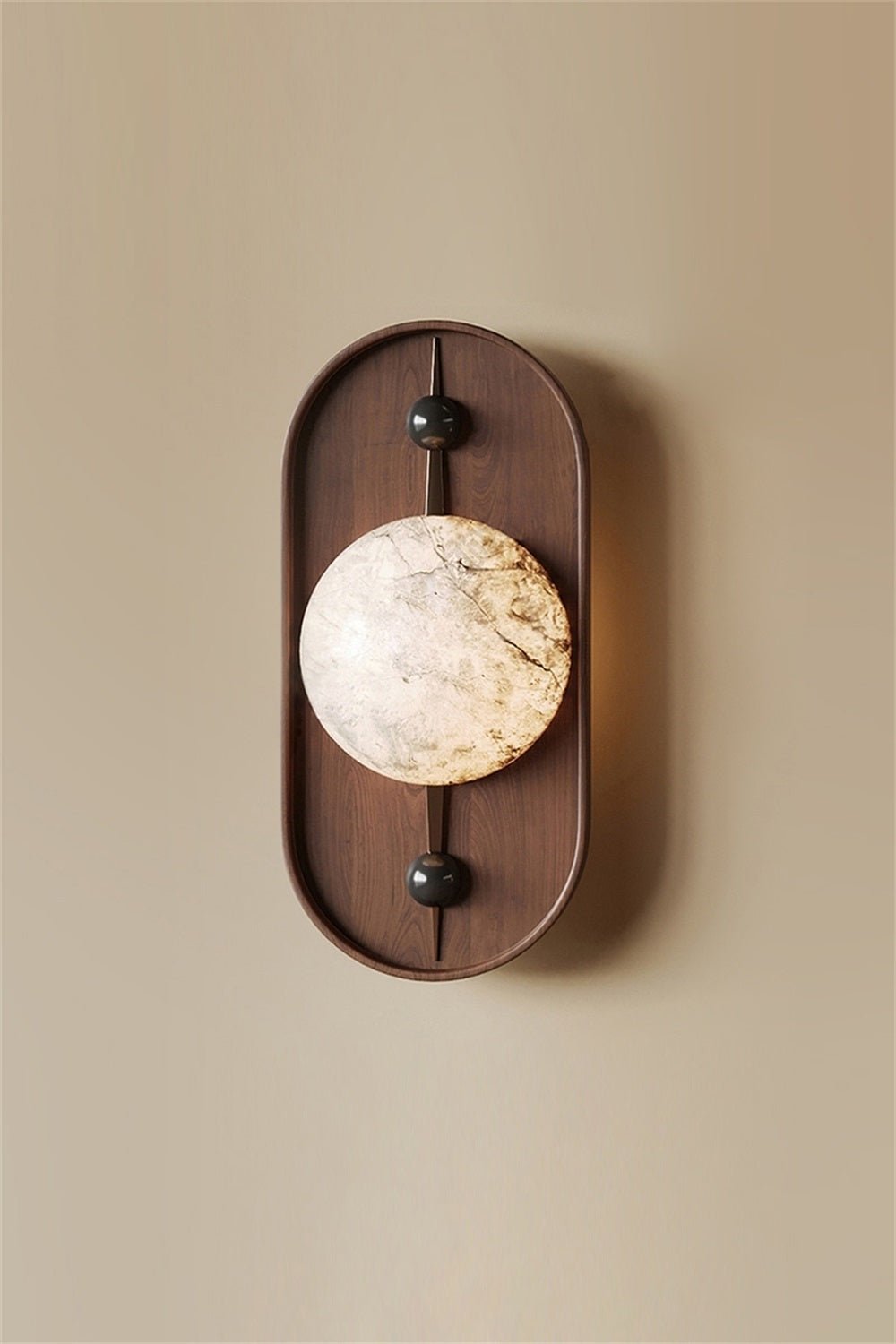 Bezel Alabaster Plug-in Wall Lamp