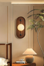 Bezel Alabaster Plug-in Wall Lamp