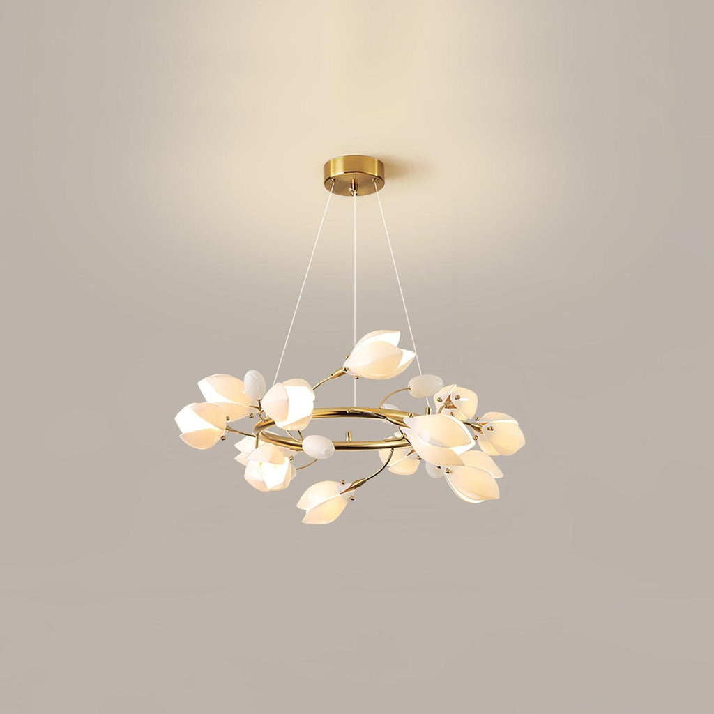 Porcelain Magnolia Gasolier Chandelier