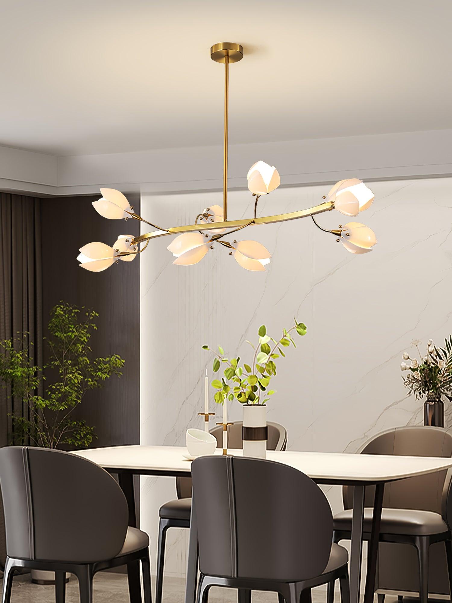 Porcelain Magnolia Gasolier Chandelier