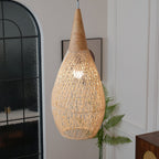 Braided Rattan Swag Pendant Lamp