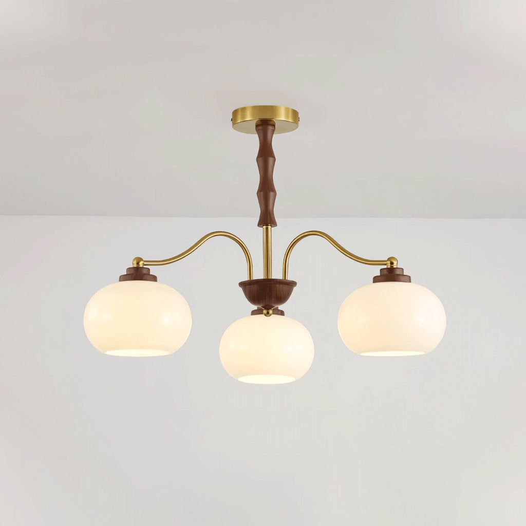 Persimmon Glass Globe Ceiling fixture Chandelier