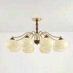 Persimmon Glass Globe Ceiling fixture Chandelier
