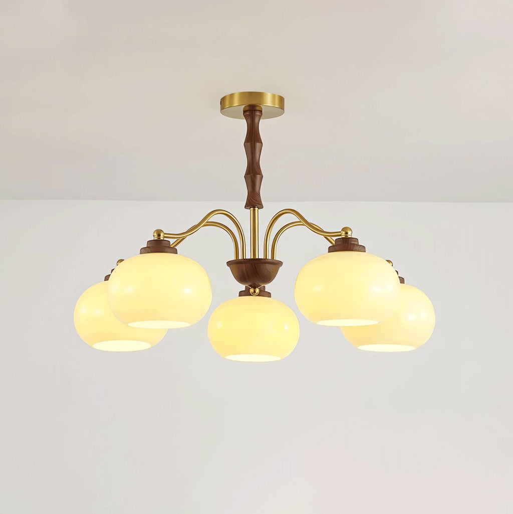 Persimmon Glass Globe Ceiling fixture Chandelier
