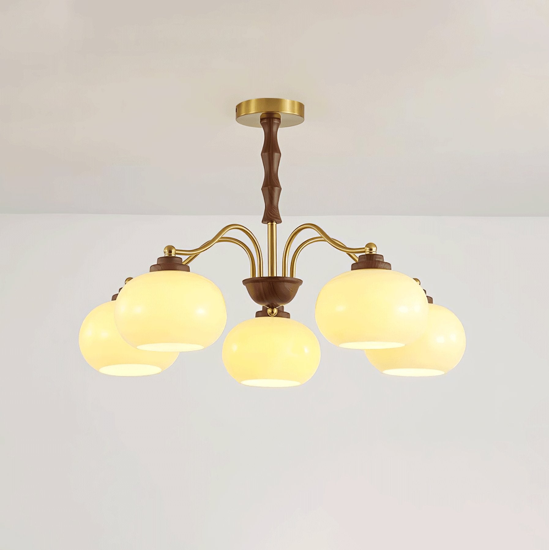 Persimmon Glass Globe Ceiling fixture Chandelier