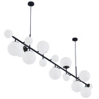 Brass Glass Globe Chandelier