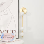 Brass Glass Tube Plug-in Wall Lamp