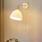Brass Pleated Ceramic Wall Lamp