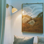 Brass Pleated Ceramic Wall Lamp
