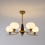 Celeste Sphere Walnut Chandelier