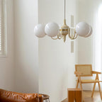 Cream Glass Ball Chandelier