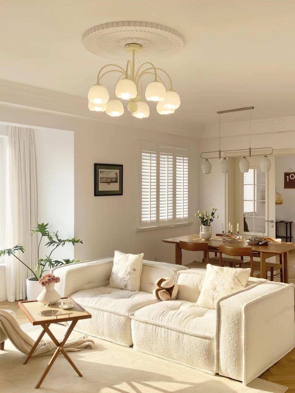 Creamy Glass Chandelier