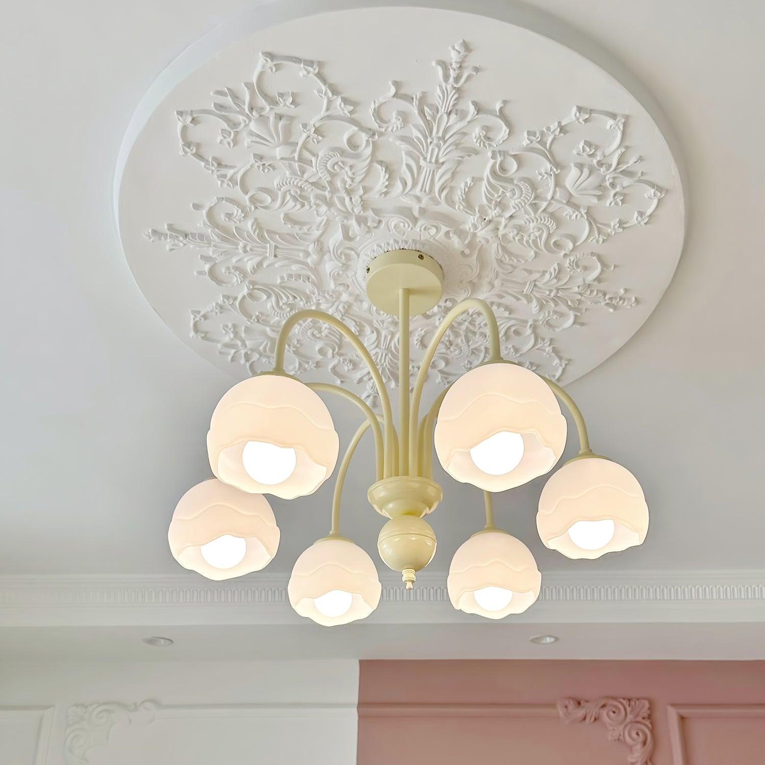 Creamy Glass Chandelier