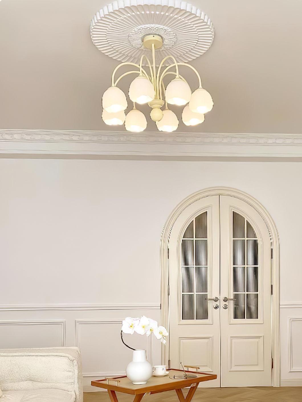 Creamy Glass Chandelier