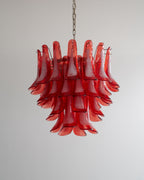 Crimson Glass Murano Petals Chandelier
