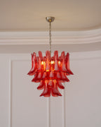 Crimson Glass Murano Petals Chandelier