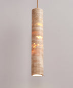 Cylindrical Travertine Pendant Light