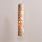 Cylindrical Travertine Pendant Light