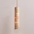 Cylindrical Travertine Pendant Light