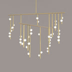 Brass Glass Drop Chandelier