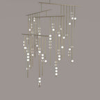 Brass Glass Drop Chandelier