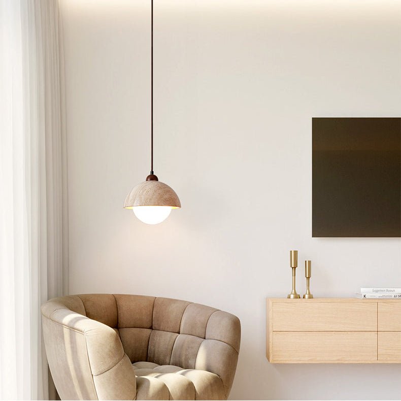 Dome Travertine Pendant Lamp