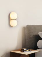 Double Globe Travertine Wall Sconce