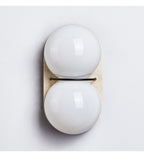 Double Globe Travertine Wall Sconce