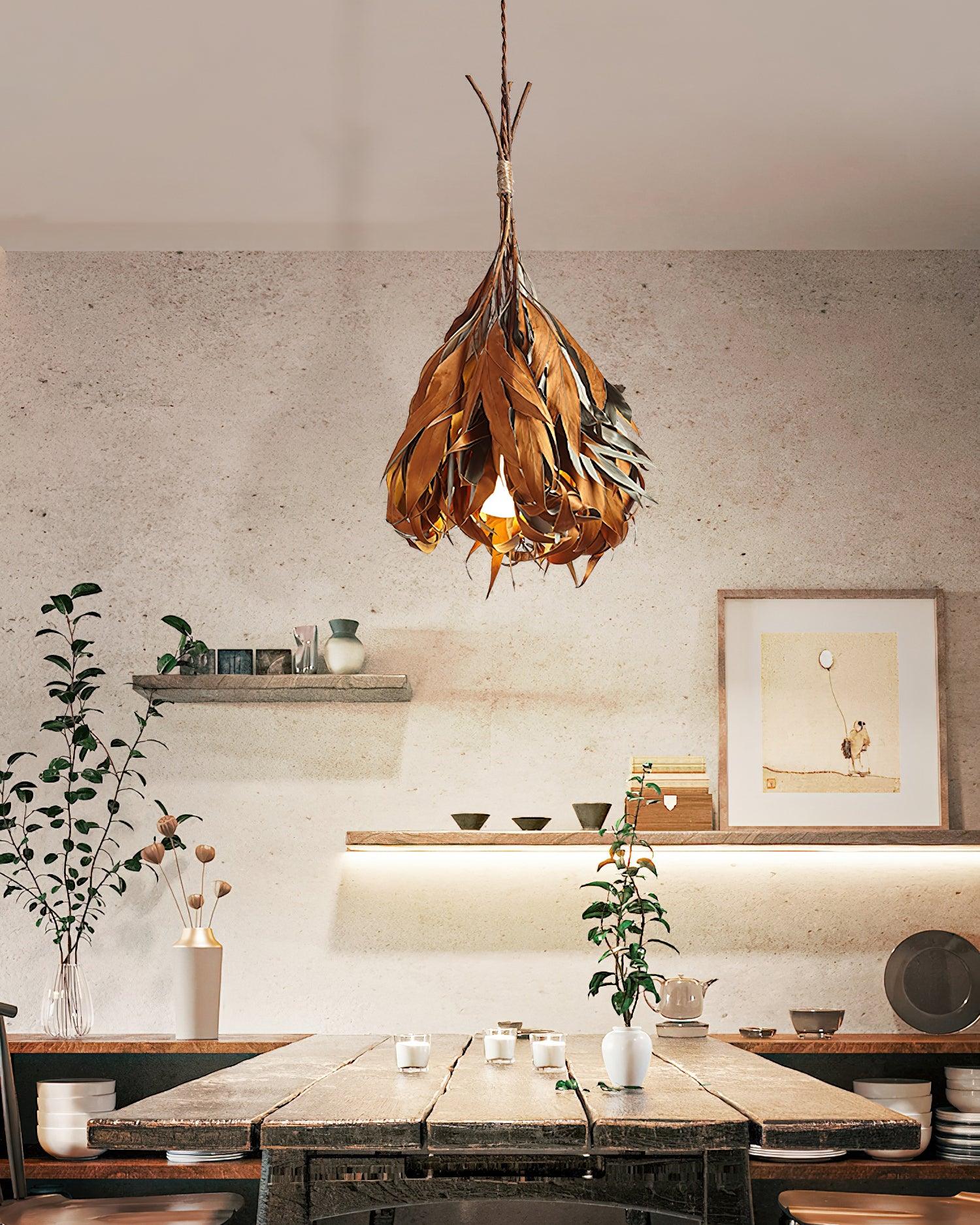 Dried Branch Leaf Houselight Pendant Lamp