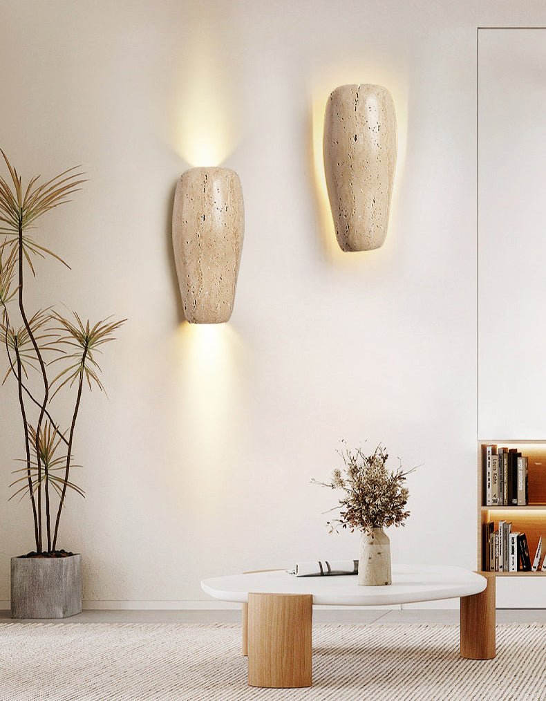 Earthy Stone Wall Sconce