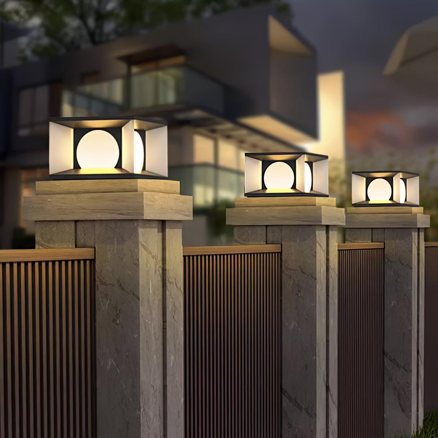 Eclipse Cube Architectural light Outdoor Post Light