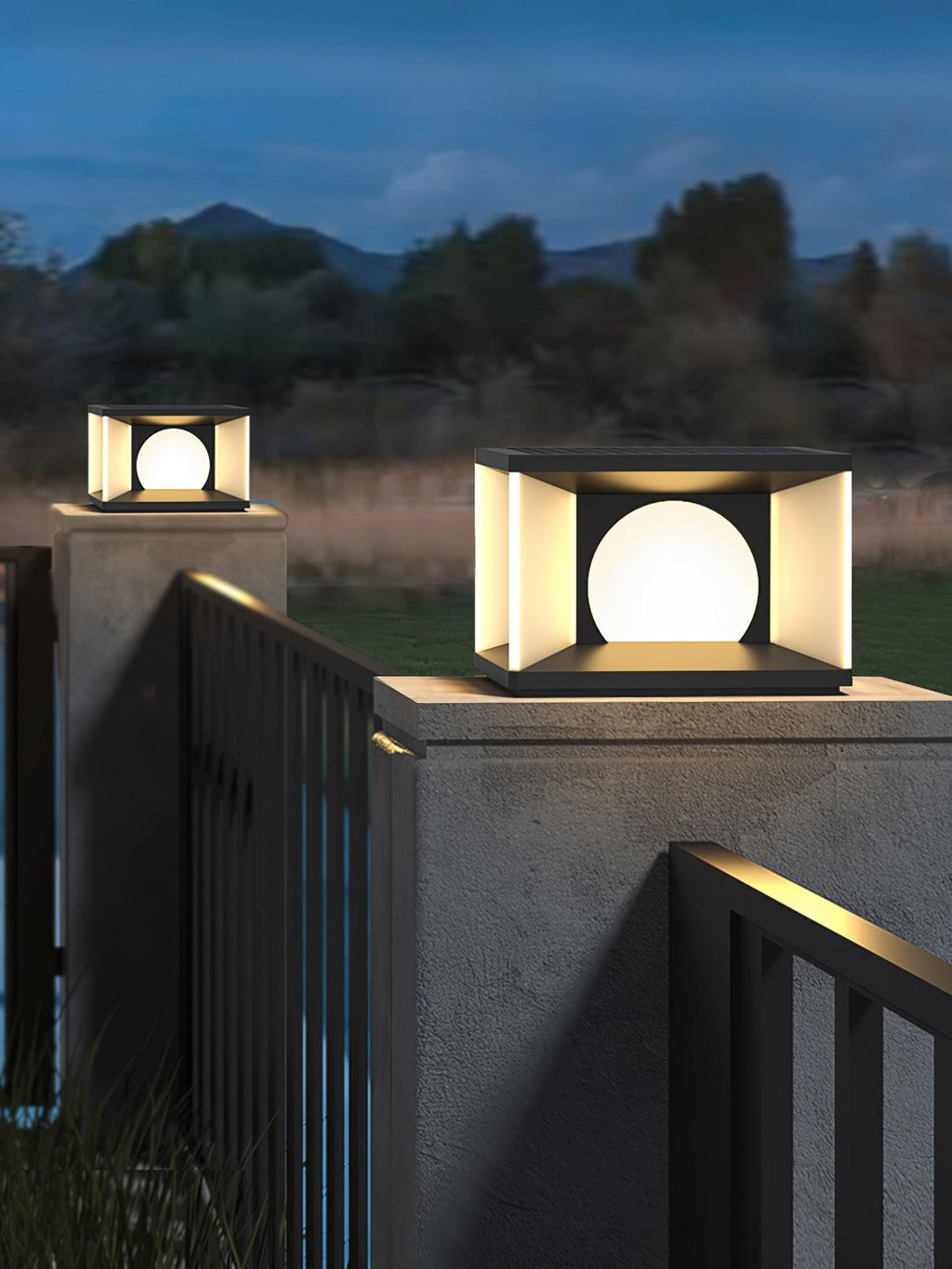 Eclipse Cube Architectural light Outdoor Post Light