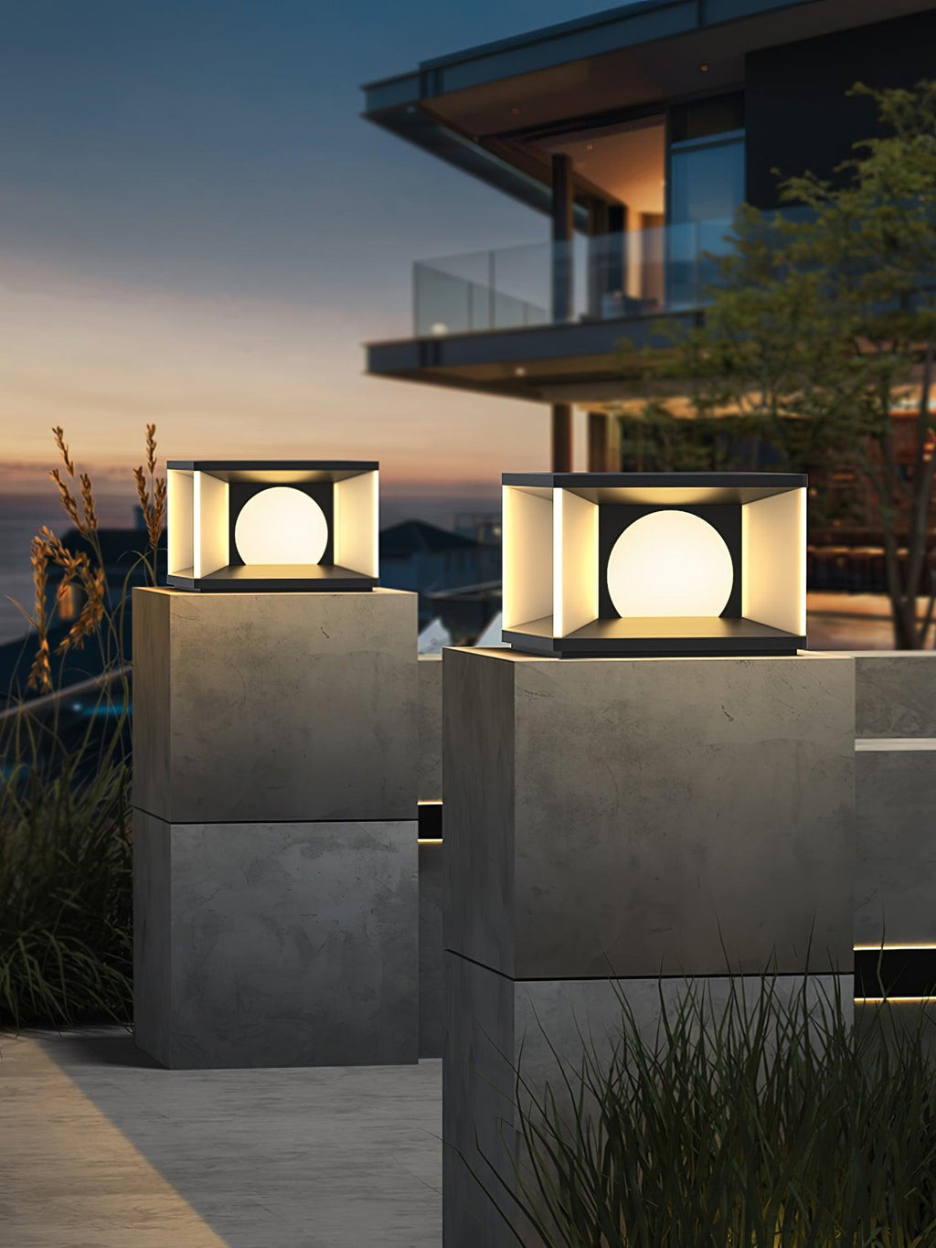 Eclipse Cube Architectural light Outdoor Post Light