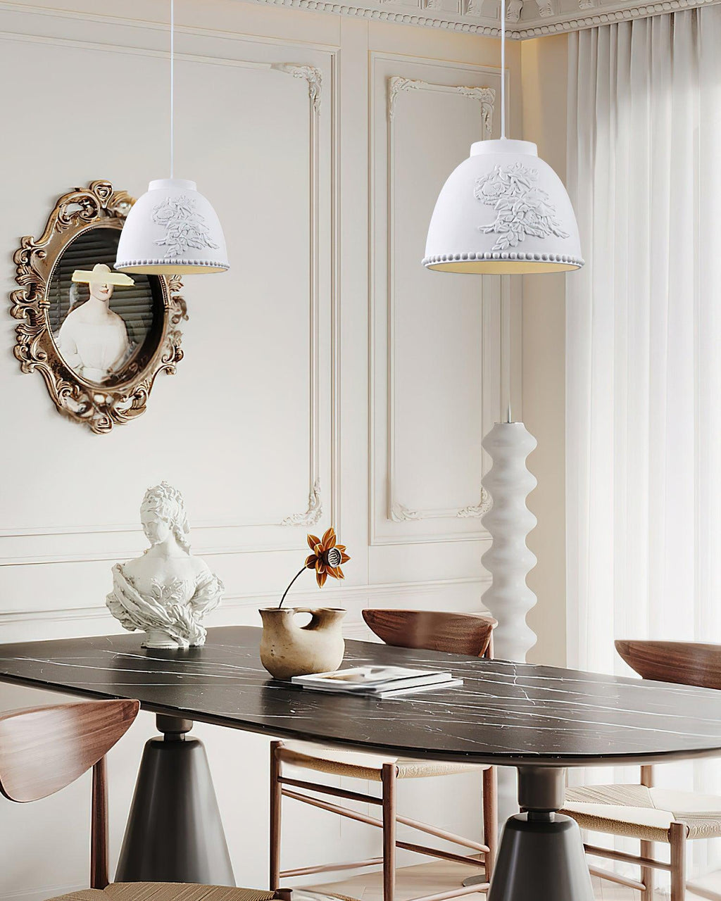 Embossed Flora Drop light Pendant Lamp