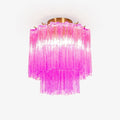 Fiora Rose Red Glass Overhead fixture Ceiling Lamp