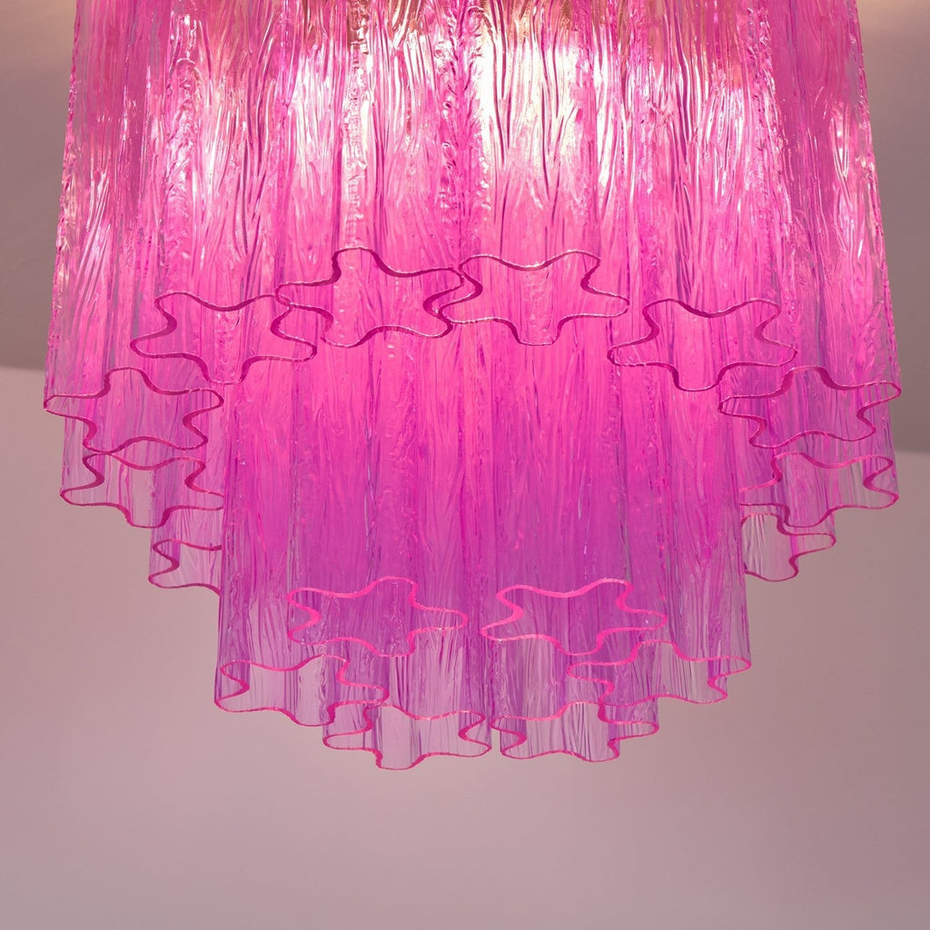 Fiora Rose Red Glass Overhead fixture Ceiling Lamp