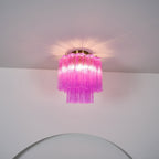 Fiora Rose Red Glass Overhead fixture Ceiling Lamp