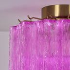 Fiora Rose Red Glass Overhead fixture Ceiling Lamp
