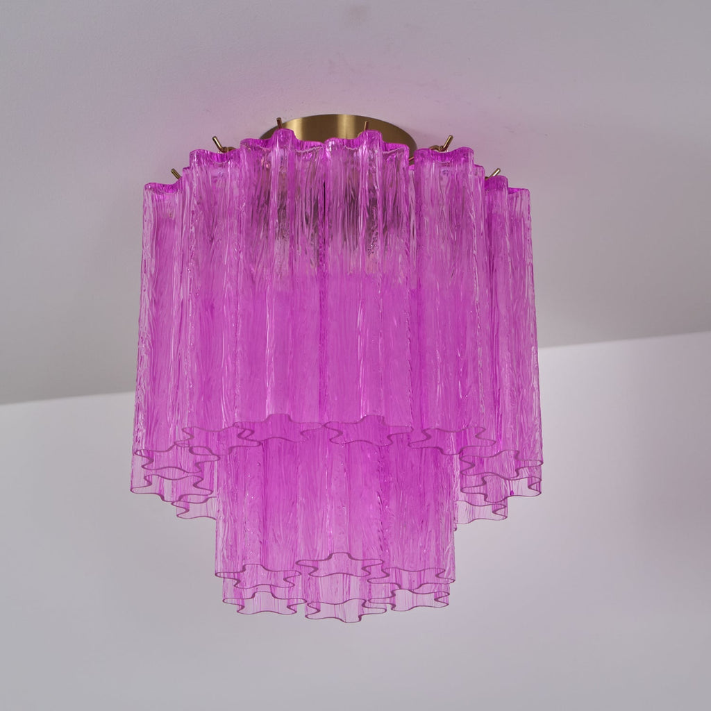 Fiora Rose Red Glass Overhead fixture Ceiling Lamp