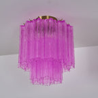Fiora Rose Red Glass Overhead fixture Ceiling Lamp