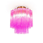 Fiora Rose Red Glass Overhead fixture Ceiling Lamp