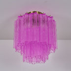 Fiora Rose Red Glass Overhead fixture Ceiling Lamp