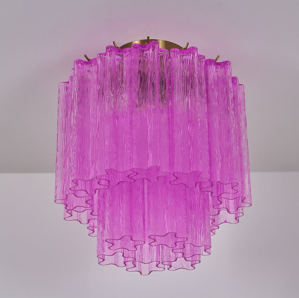 Fiora Rose Red Glass Overhead fixture Ceiling Lamp
