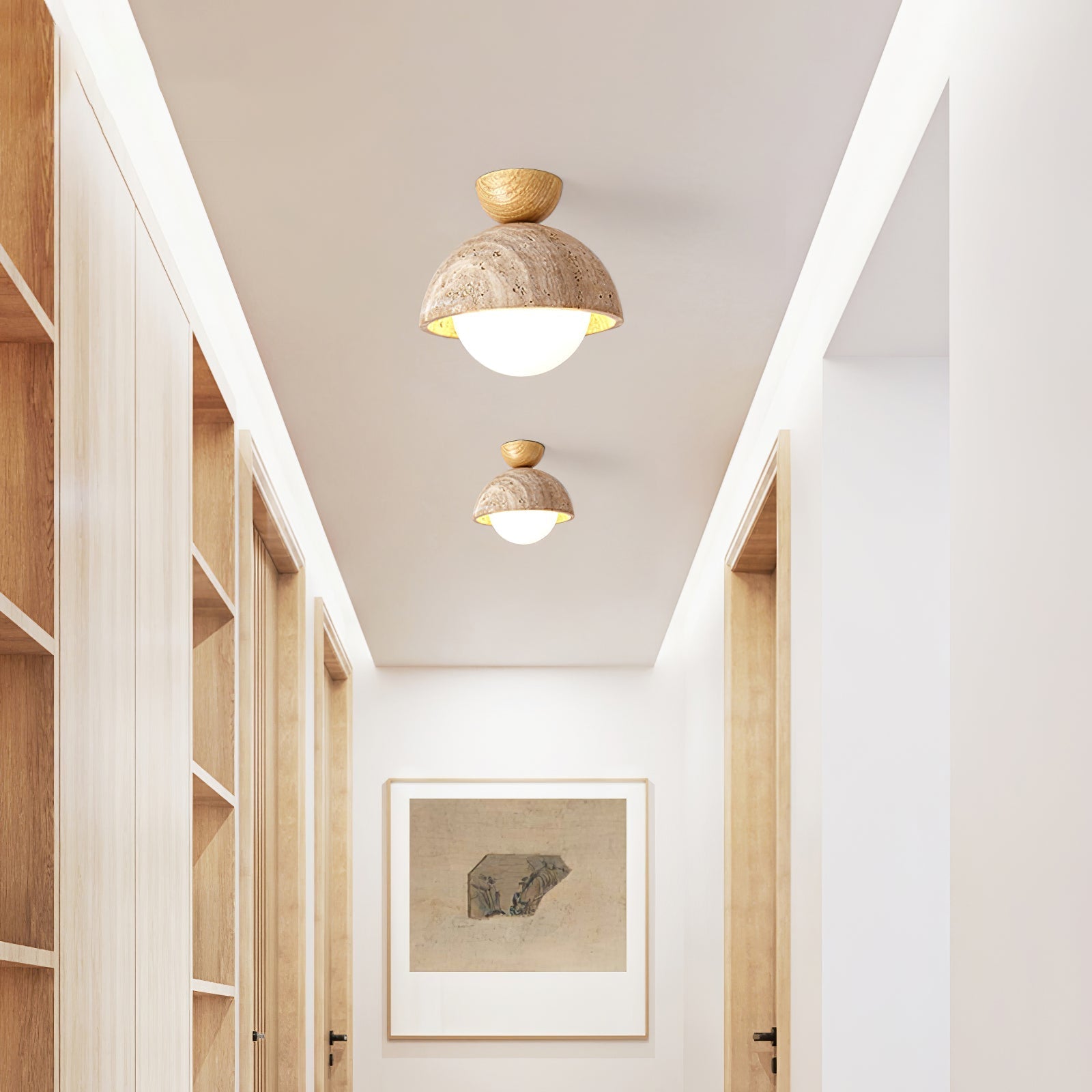 Flore Travertine Bud Ceiling Light