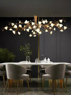Flower Bloom Branch Brass Gasolier Chandelier